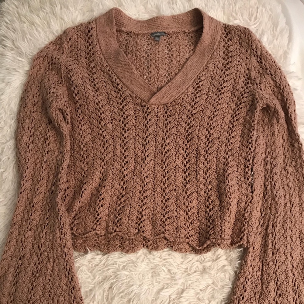 Knit top with bell sleeves